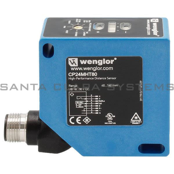 CP24MHT80, Wenglor, Sensor de distancia láser con triangulación láser, 40 ... 160 mm, 18 ... 30 V DC, Salida analógica	0...10 V