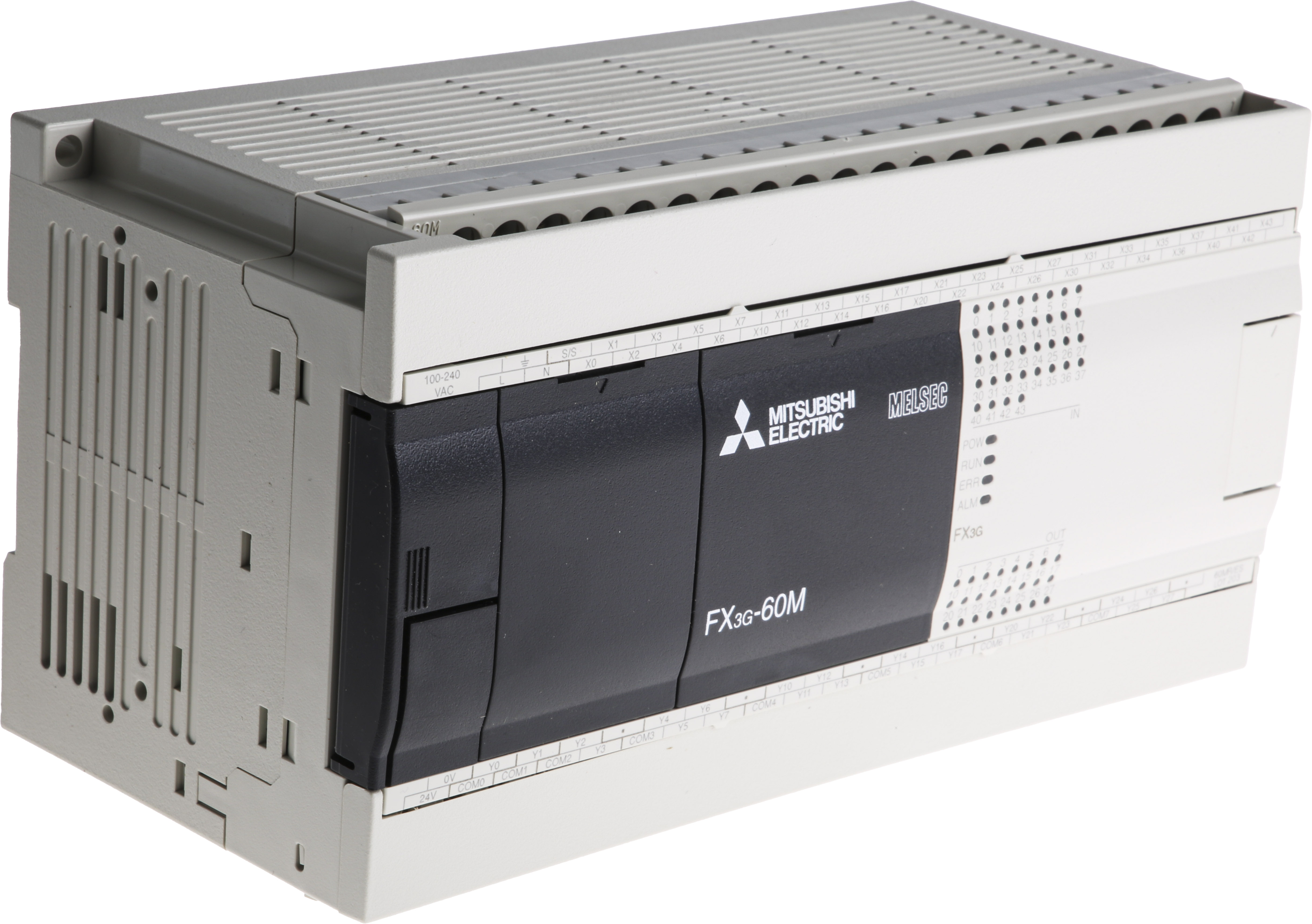 FX3G-60MR/ES-A, Mitsubishi, FX Series 24 VDC Sink/Source Relay, 36 Inputs, 24 Outputs.