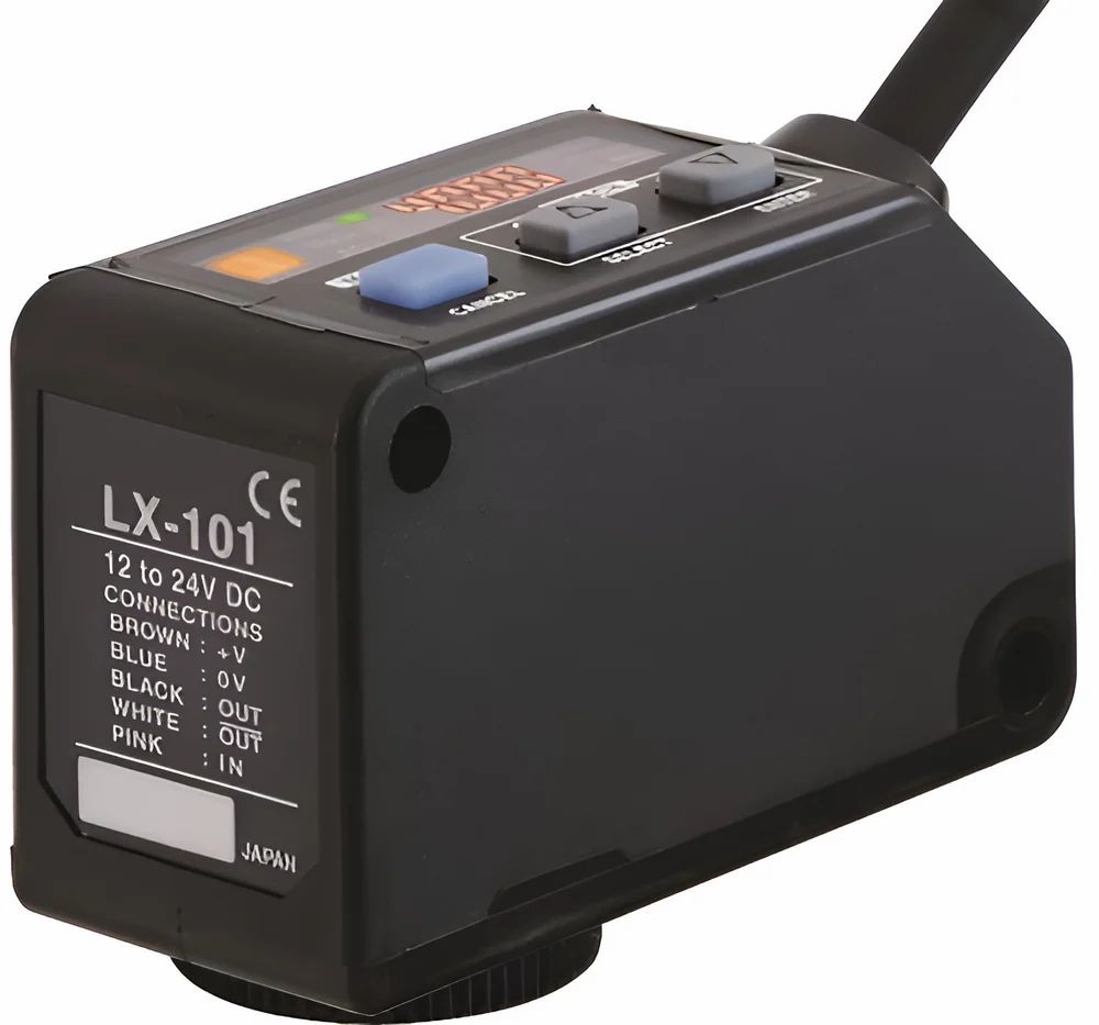 LX-101-P, PANASONIC, Lector de taco, Range: 0÷10mm, PNP; DARK-ON,LIGHT-ON; Usup: 12÷24VDC, Sensor de Color, Color RGB Auto Teaching, Alcance 10mm, PNP, 2m cable.