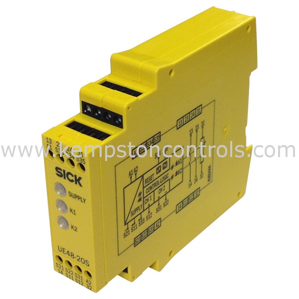 UE48-20S2D2, SICK, Rele de Seguridad, Evaluation Unit A1, A2 Output circuit,  25 VAC/60 VDC, PELV Output circuit ≤ 25 V a.c. / 60 V d.c.