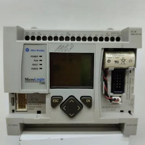 1763-L16BBB, Allen Bradley, MicroLogix 1100, alimentación de 24 VCC, (10) entradas digitales de 24 VCC, (2) entradas analógicas de 10 V, (2) salidas de relé, (4) FET de 24 VCC