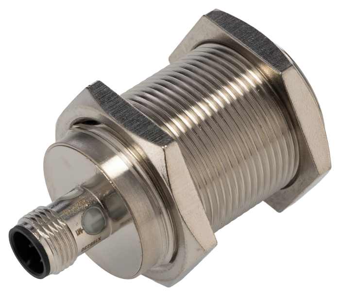 E2E-X15B230-M1, OMRON, SENSOR, M30, RANGO 15 MM, EMPOTRADO, PNP NC, CONECTOR M12, LATÓN NIQUELADO, CUERPO CORTO,