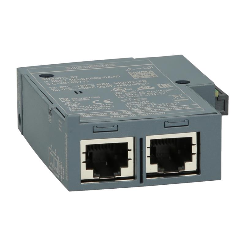 6ES7193-6AR00-0AA0, SIMATIC ET 200SP, adaptador de bus BA 2xRJ45, 2 conectores hembra RJ45