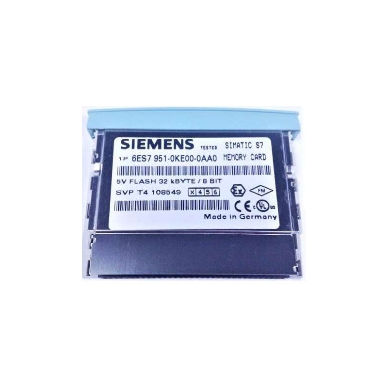 6ES7951-0KE00-0AA0, Siemens, Memory Card para S7-300, diseño corto, Flash-EPROM de 5 V, 32 kbytes