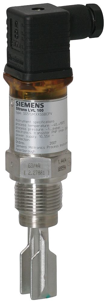 7ML5745-1AA01-1BA0, Siemens, SITRANS LVL, Interruptor de nivel por vibración de Acero inoxidable 316, plástico PEI, montaje Roscado.