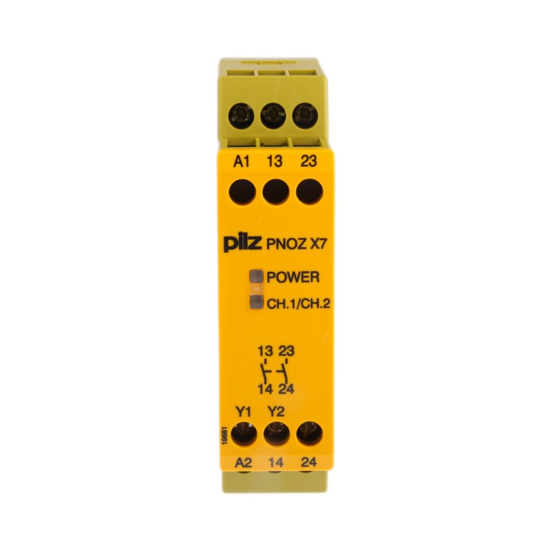 PNOZ X7, PILZ, Rele de serguridad, de 1 canal, para Bloqueo/interruptor de seguridad, 110V ac, cat. seg. ISO 13849-1