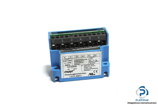 1/012.000.2, Mayr, Antriebstechnik, demodulator de fase, Rectificador de freno de motor 400V-3,0A-1/024.000.6 230V-2.5A