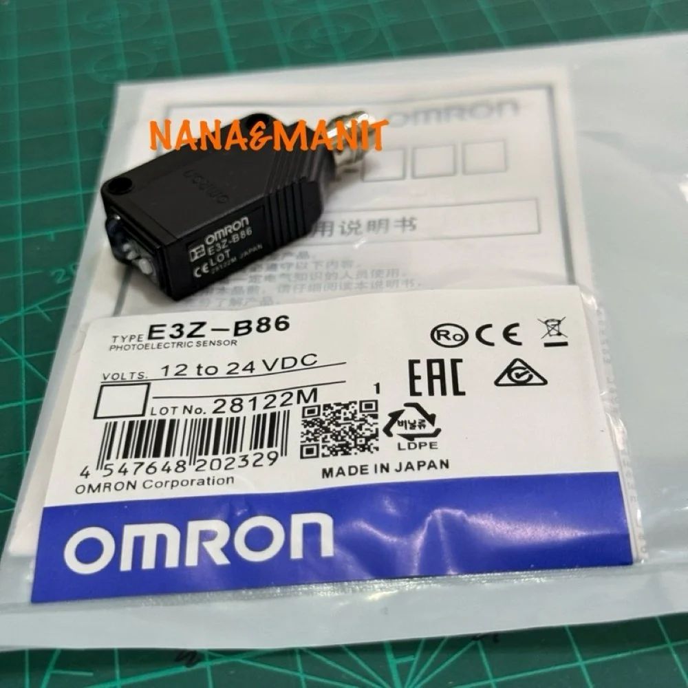 E3Z-B86, Omron, Photoelectric sensor, rectangular housing, red LED, retro-reflective,