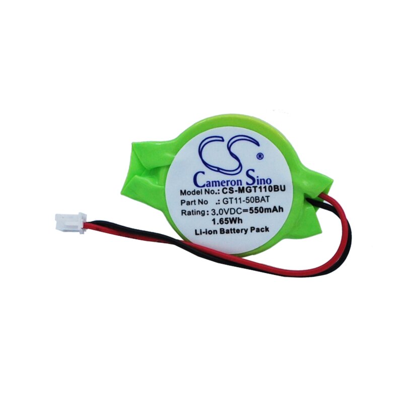 CS-MGT110BU, Mitsubishi, batería, para pantallas GOT, terminales OP de la serie 1000, 550mAh, Litio, voltaje 3,0 V, consumo 1,65 Wh, color verde