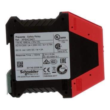 XPSAC3421, Schneider Electric, PREVENTA P. EMERG. 3CIRC. CAT.3. 115VAC.