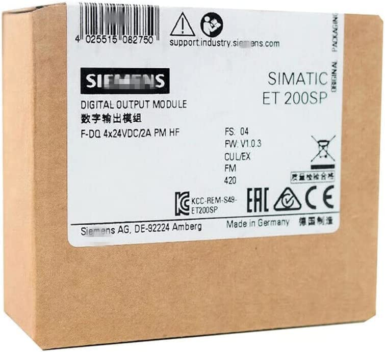6ES7136-6DB00-0CA0, Siemens ,SIMATIC DP, módulo electrónico para ET 200SP, F-DQ 4x24VDC/2A, 15 mm de ancho, hasta PL e (ISO 13849) hasta SIL 3