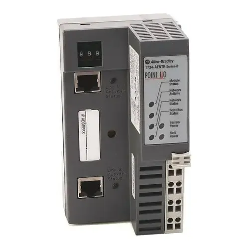 1734-AENTR, Allen-Bradley, 2-Port EtherNet/IP Twisted Pair Media I/O Adapter 24V DC