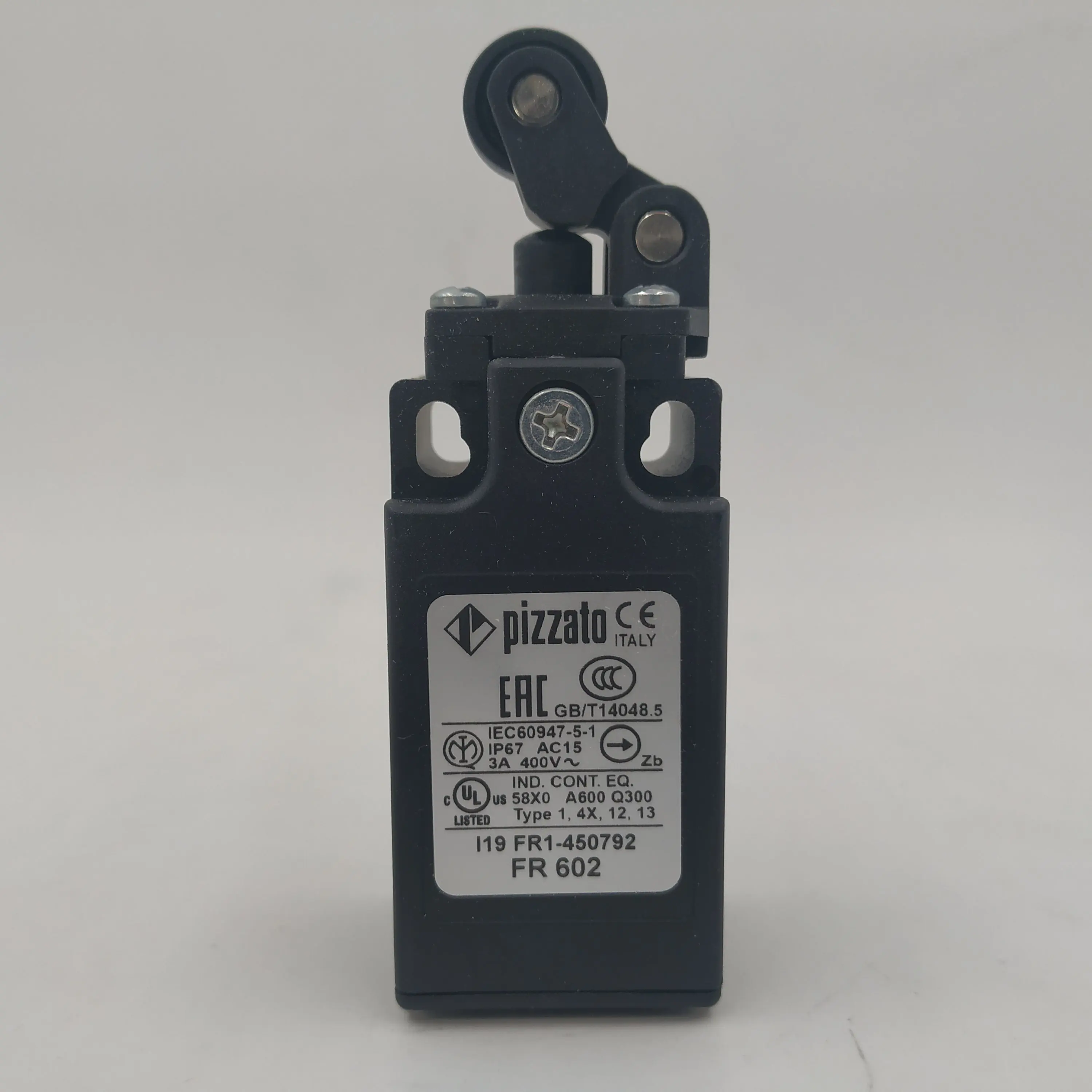 FR602, PIZZATO ELETTRICA, Interruptor de posición con rodillo unidireccional,  1NO+1NC, SLOW ACTION,