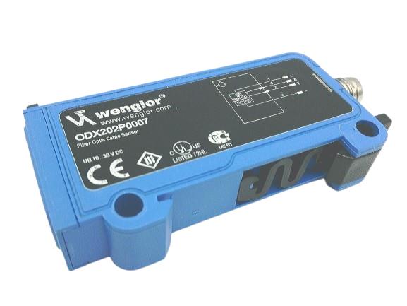 ODX202P0007, Wenglor, Sensor de cable de fibra óptica de 660 mm de longitud de onda, potenciómetro de llave, 2 kHz, aprendizaje externo, 10/30 V CC, 200 mA