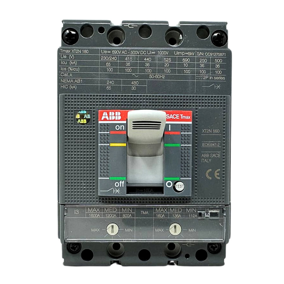 1SDA067012R1, C.BREAKER TMAX XT2N 160 FIXED THREE-POLE WITH FRONT TERMINALS AND THERMOMAGNETIC RELEASE TMD R 25-300 A