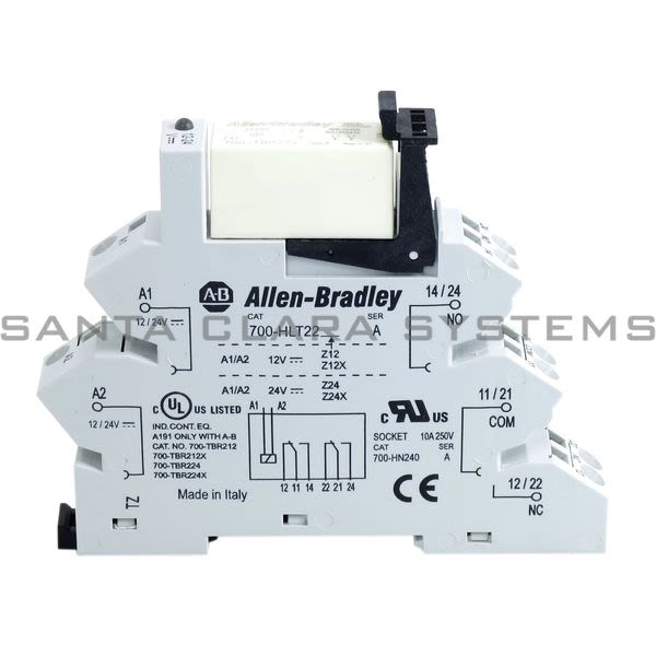 700-HLT22Z24, Allen-Bradley, Rele, Salida de retransmisión electromecánica. Dpdt (2 c/o). con conexiones de abrazadera de resorte. 24V DC. Toque Construcción de terminal seguro