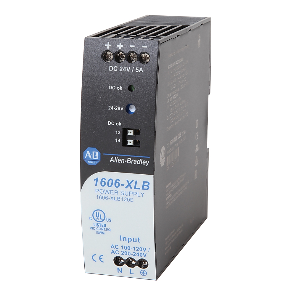 1606-XLB120E, Allen Bradley, Basic fuente de alimentacion, 24-28V DC, 120 W, 85-132V /170-264V AC entrada de Voltaje
