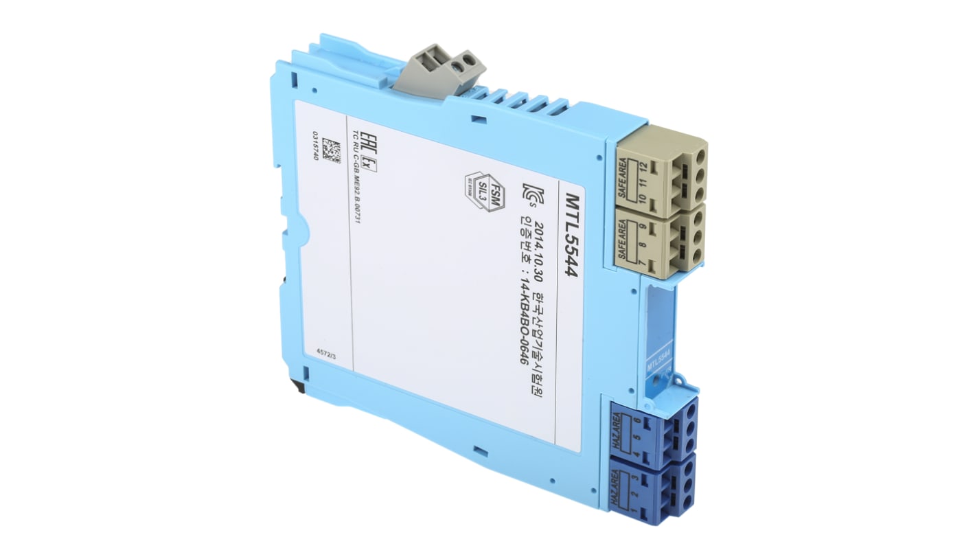 MTL5544, MTL, Eaton, Barrera Zener,  2 canales, 20 → 35V dc, entrada Corriente, salida Corriente, certif. ATEX