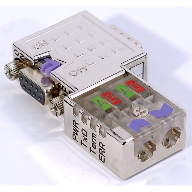 972-0DP10, VIPA, Profibus Conector, EasyConn 90° VIPA,, w/ LEDs - 90 Degrees, Metalica.