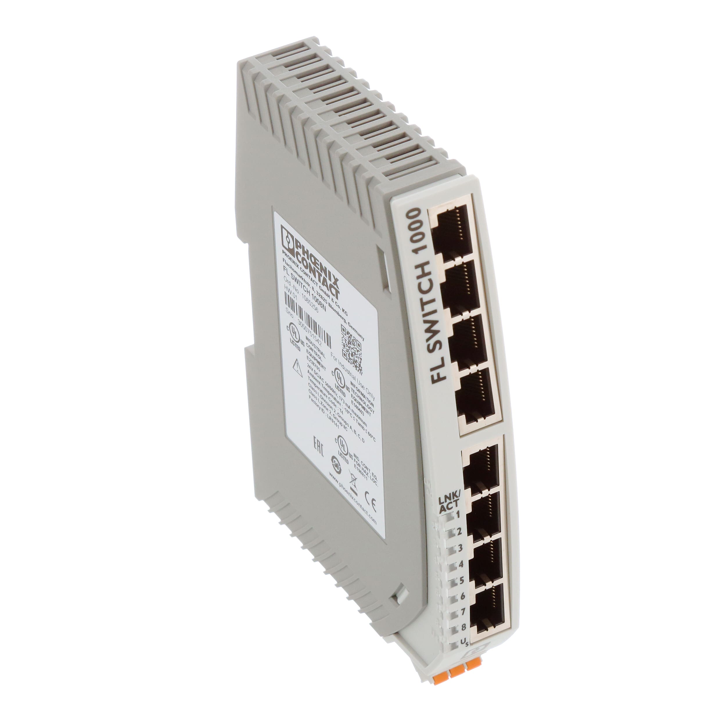 FL SWITCH 1008N, PHOENIX CONTACT, Industrial Ethernet Switch, Switch Ethernet estrecho, ocho puertos RJ45 con 10/100 Mbit/s en todos los puertos, detección automática de la velocidad de transmisión