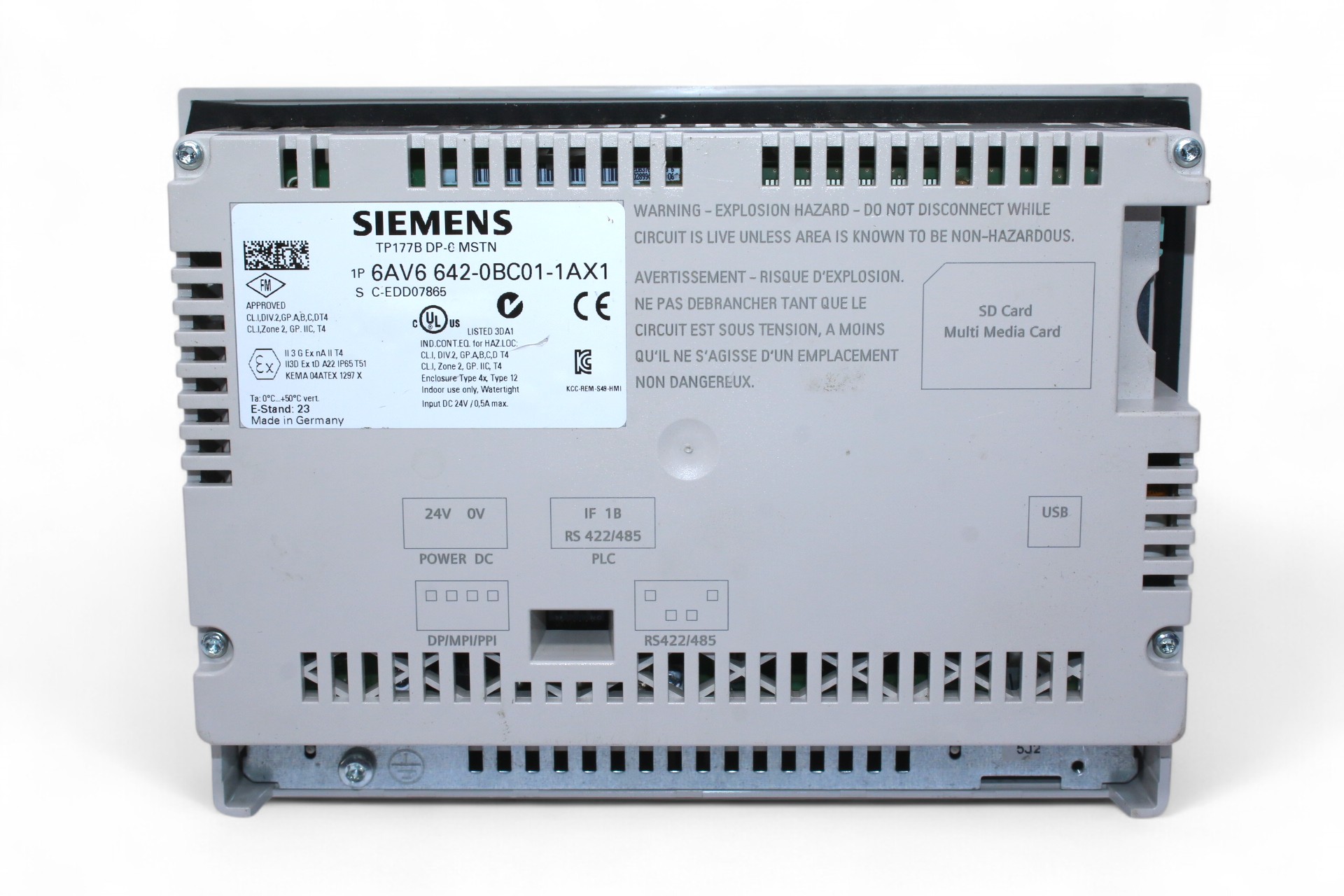 6AV6 642-0BC01-1AX1, Siemens, SIMATIC Touch Panel 177B 6" DP, HMi, DP blue mode STN display MPI/PROFIBUS DP protocol