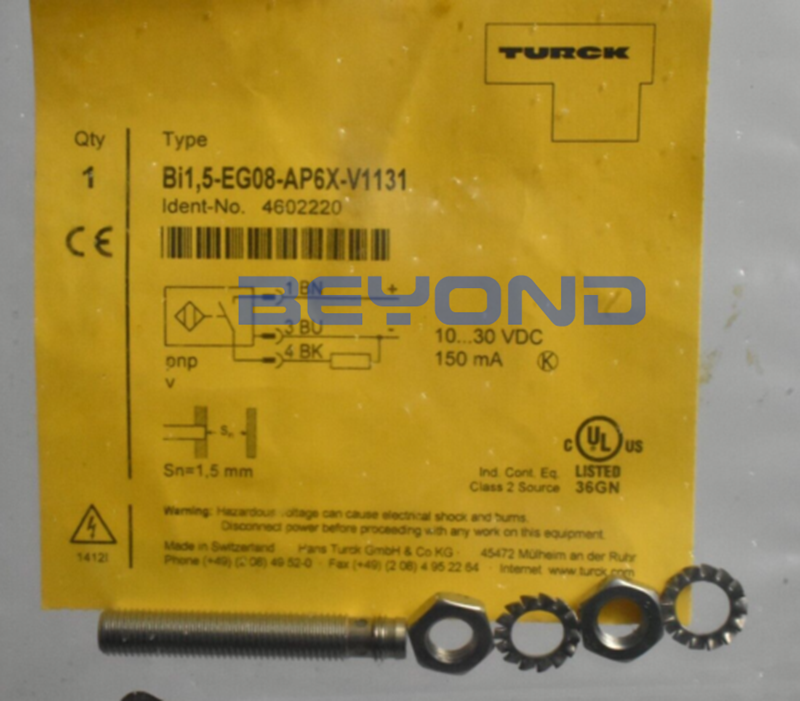 BI1.5-EG08-AP6X-V1131, Turck, Sensor inductivo, 3 hilos DC, 10...30 VDC, Acero inoxidable