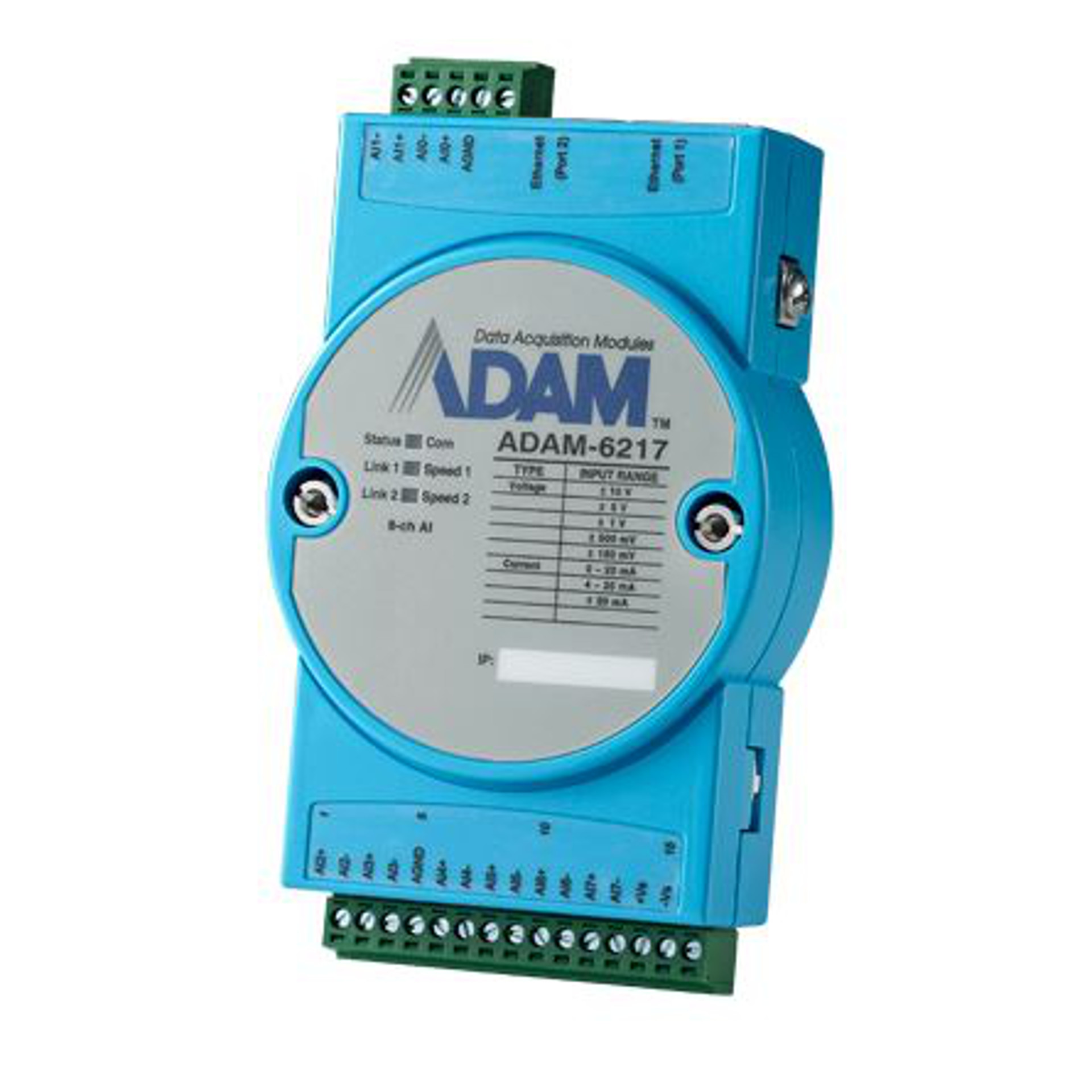 ADAM-6217-B, Adam, Advantech, Remote I/O, Module, 8 Analog Isolated Input Modbus TCP, ADAM-6000 Series.