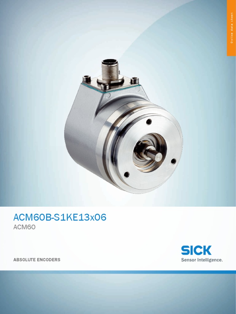 ACM60B-S1KE13x06, SICK, ACM60, Encoder, absoluto SICK serie ACM60, 10000rpm máx., interfaz Analógica, salida Analógico, con Conector macho, 33 V, IP65