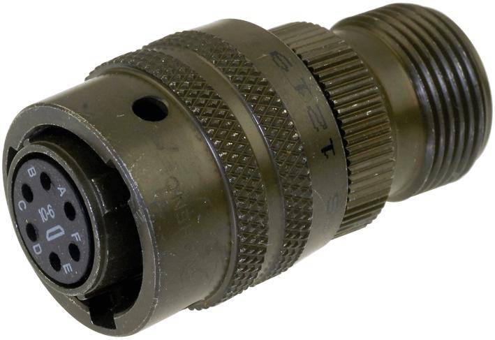 PT06A-10-6S, Amphenol Industrial - Conector circular, Serie PT, Enchufe recto, 6 contactos, Conector hembra para soldar, Bayoneta, 10-6.