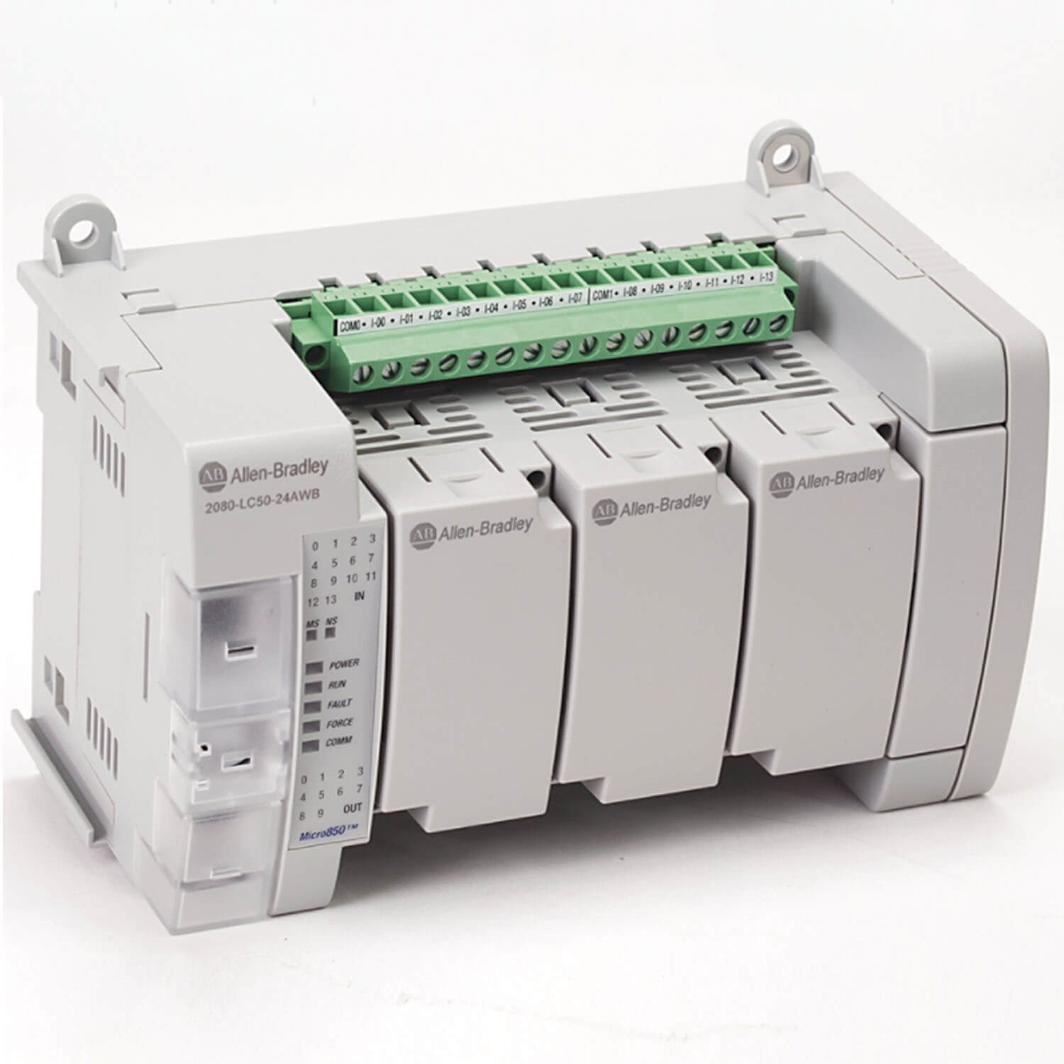 2080-LC50-48QBB, Allen Bradley, PLC, Micro850, 28 entradas tipo AC-DC, 20 salidas, comunicación Ethernet, USB
