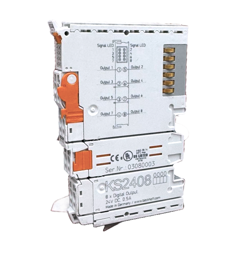 KL2408, Beckhoff Automation, Digital output terminal 8-channel, 24VDC - Fieldbus digital module 0 In / 8 Ou