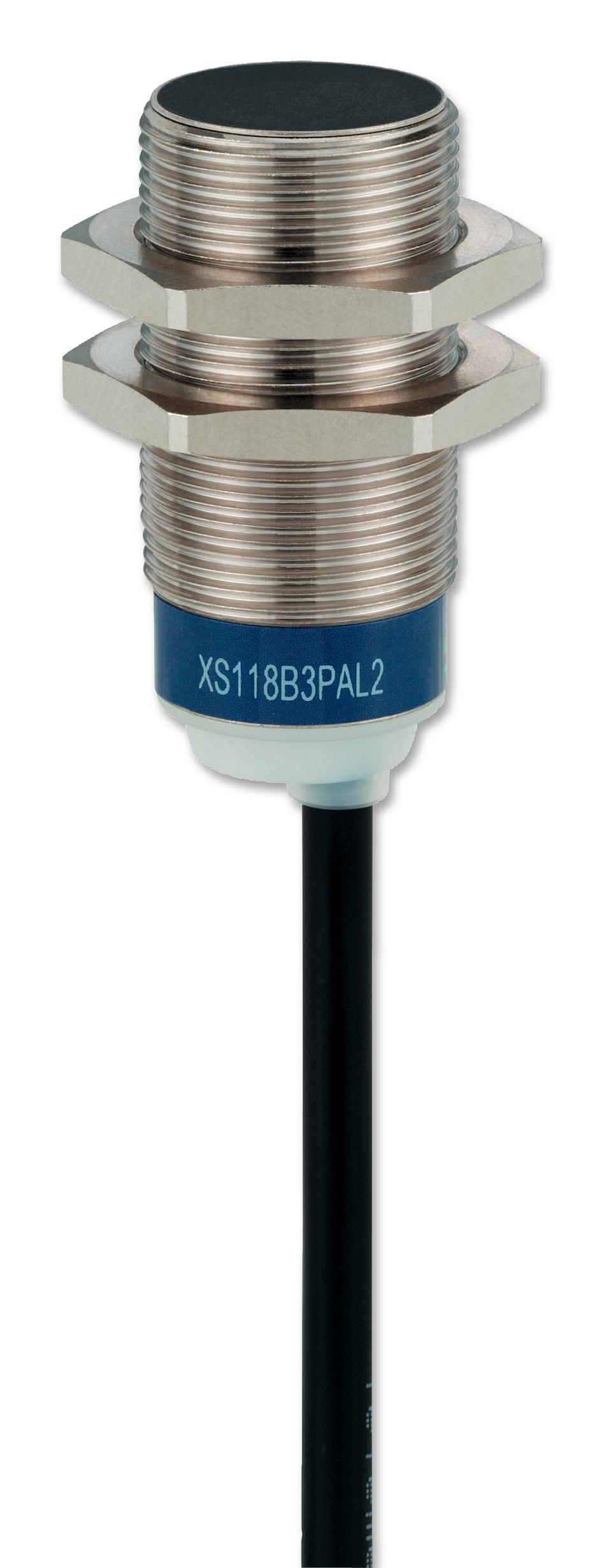 XS618B1NAL2, Telemecanique Sensores de proximidad inductivos XS, sensor inductivo XS6 M18, L62mm, latón, Sn8mm, 12...48 VDC, cable 2 m.