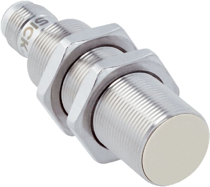 IMF18-08BPPNC0S, SICK, Sensor de proximidad inductivo, rosca M18 x 1 Cilindro roscado, IP69K, IP68, PnP, 8 mm, 30 Vdc,