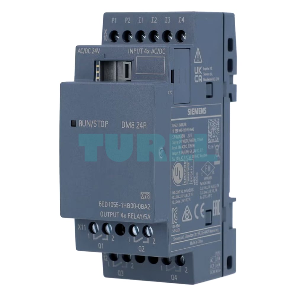 6ED1055-1HB00-0BA2, Siemens, Simatic Logo 8 DM8 24R Expansion Module 4 DI/ 4 DO for Logo 8 Replace 6ED1055-1HB00-0BA
