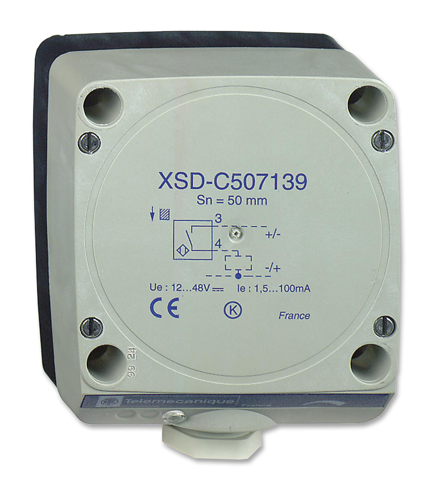 XSD-C607139, TELEMECANIQUE SENSORS, Sensor de Proximidad Inductivo, Cuadrado, OsiSense XS, Sn:60 mm, NO, 12V-48V