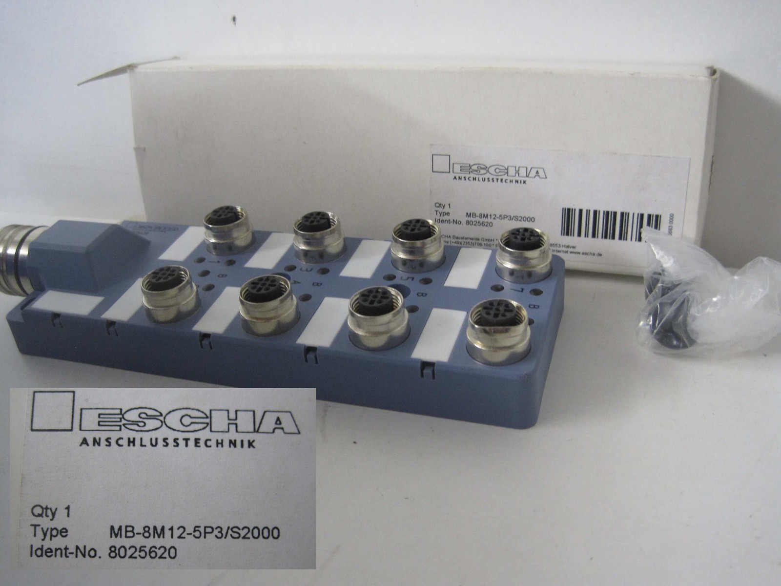 MB-8M12-5P3-K-SK ESCHA , ACTUATOR SENSOR JUNCTION SYSTEMS