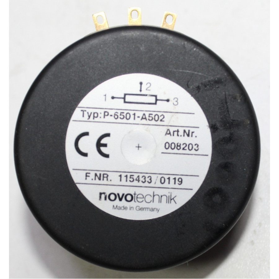 GP-5-P-6501-A502, NOVOTECHNIK, Potenciómetro, Lineal, Rango eléctrico, 1830 + 20°. Resistencia nominal, 5kΩ. Linealidad, ±0,1%. Repetibilidad, típ. 0,002%. Esperanza de vida, 100 x 106