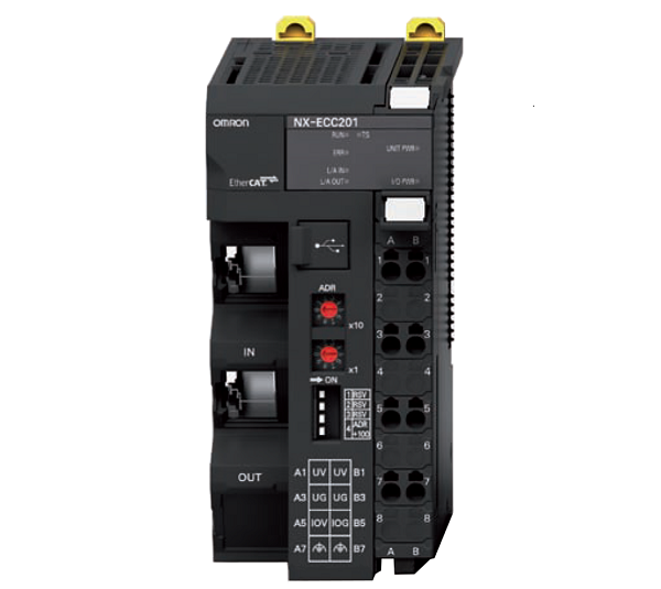 NX-ECC201, Omron, Flexible System Can Be Achieved with Highspeed, High-precision Remote I/O for EtherCAT