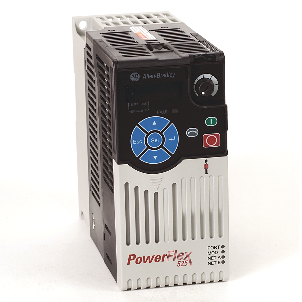 25B-D1P4N104, Allen Bradley, PowerFlex 525, 0.4 kW, 3PH, 480VAC, 500Hz, 1.4 A,
