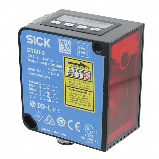 DT50-2B215252, SICK, Sensor de distancia, sensor de bloqueo, rango de detección de 200 mm → 30 m IO-LINK.