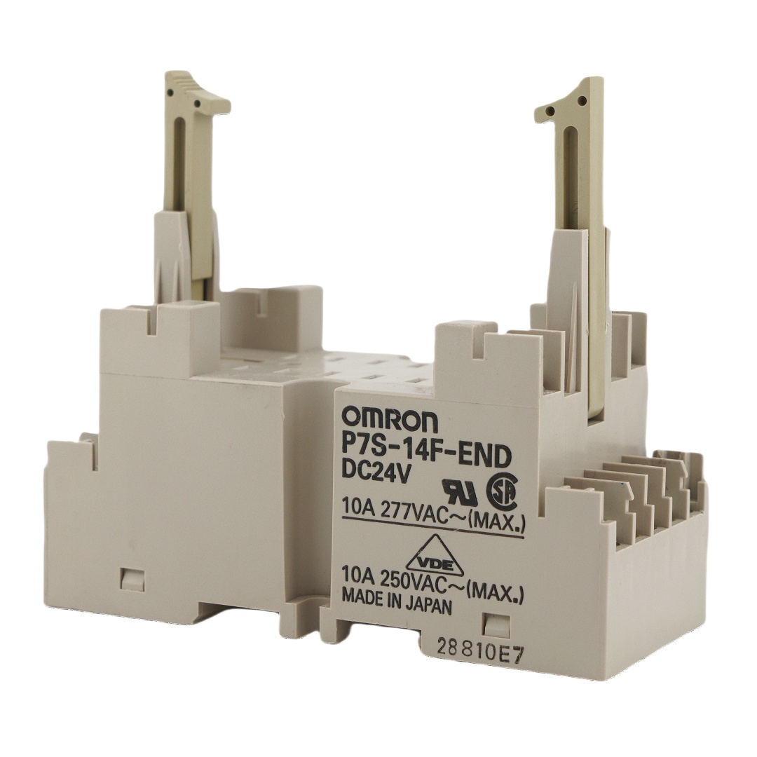P7S-14F-END, Omron, Relay Socket, Track or Screw Mount, 24 VDC & 277 VAC, 10A, G7S Series