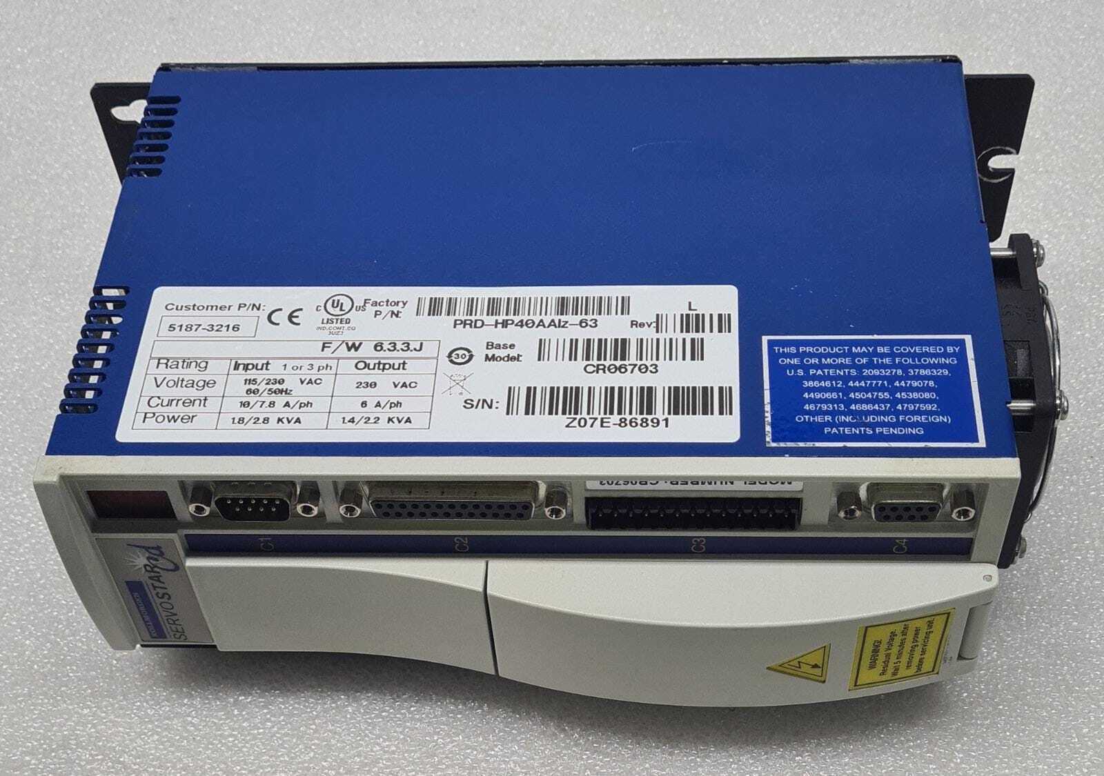 PRD-HP40AAIZ-63, Kollmorgen, Servoamplificador, Motor, serie SERVOSTAR CD,115/230V AC, 50/60 Hz, 6.0 A, 1.4/2.2 kVA