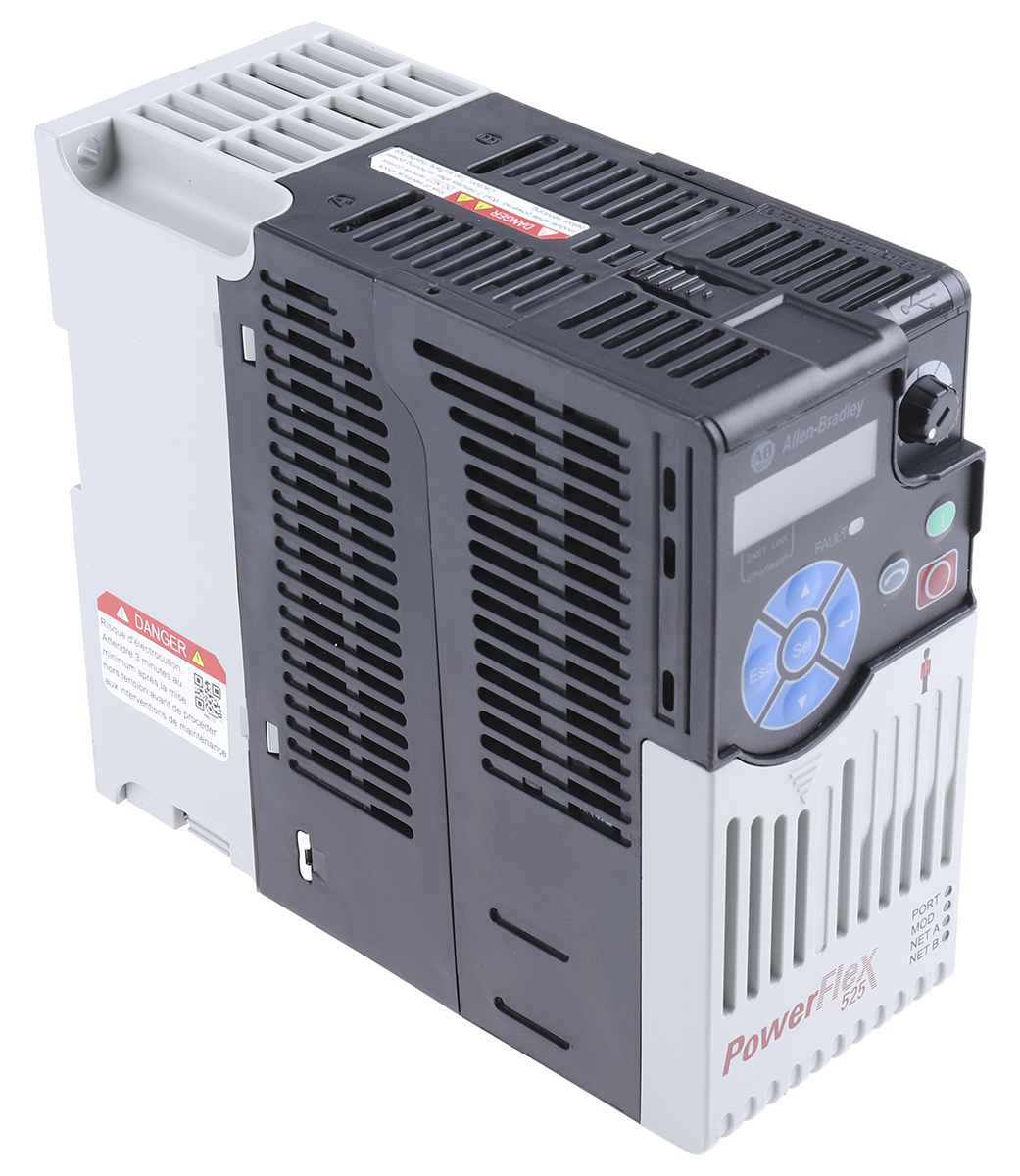 25B-D6P0N114, Allen Bradley, PowerFlex 525, Inverter Drive, 2.2 kW, 3 Phase, 480 V ac, 6 A, PowerFlex 525 Series