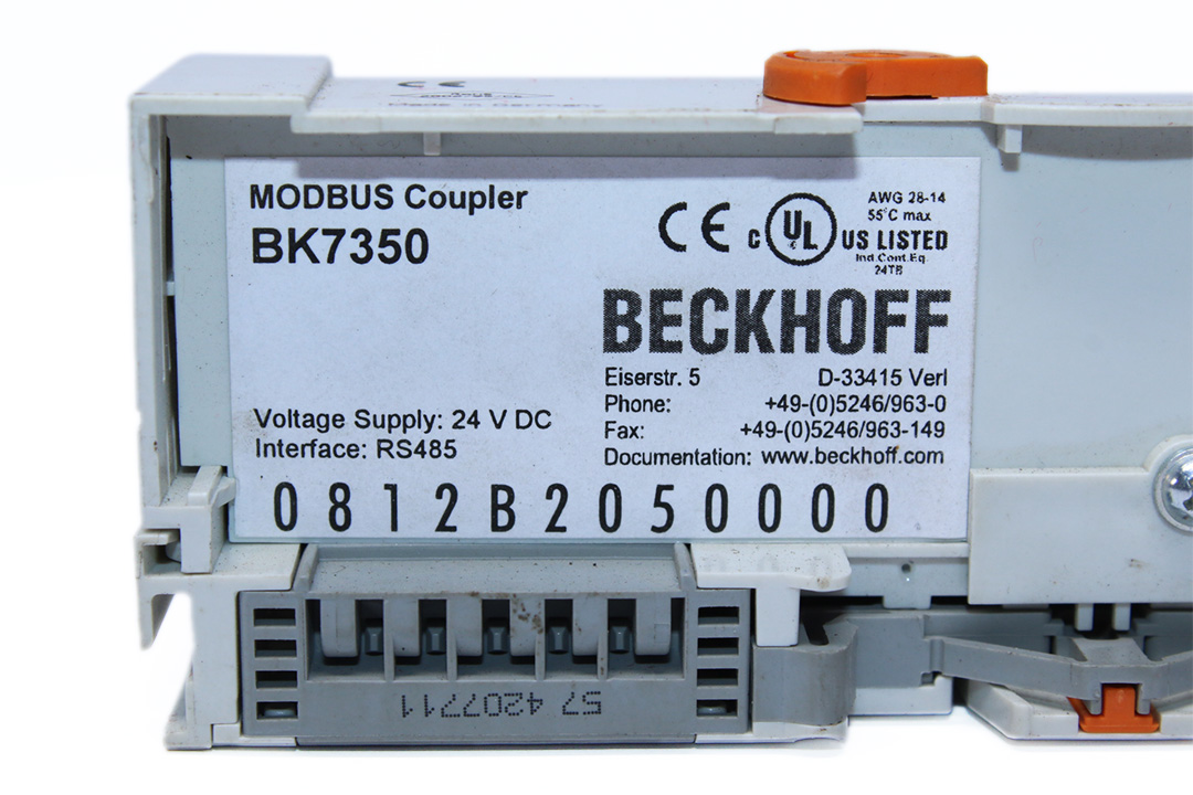 BK7350, Beckhoff Automation, ACOPLADOR DE BUS COMPACTO MODBUS , PARA HASTA 64 TERMINALES DE BUS (255 CON EXTENSIÓN K-BUS) · 24 VCC · 10 AMP · 320 MA · -25 A +60 GRADOS C.