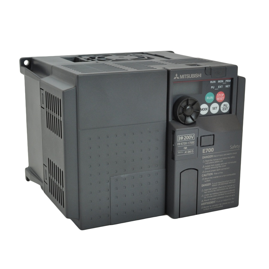 FR-E740-120-NA, Mitsubishi Electric, VFD, Inverter, Amp Rating @ 150% OL: 12 A ; Rated Voltage: 460 V ; Output Voltage: 460 V