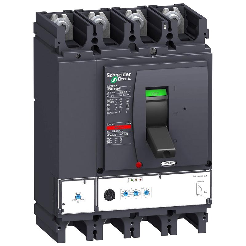 NSX-400F, Schneider, Interruptor, LV432676, Compact, 36 Ka A 415 Vca, Unidad De Control Micrologic, 2.3 400 A 4 Polos 4D