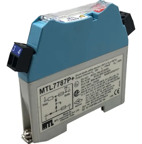 MTL7787+, MTL, Eaton, Barrera Zener serie MTL, Crouse-Hinds, analógica/digital, 28 V CC, 93 mA, policarbonato, montaje en riel DIN, polaridad positiva.