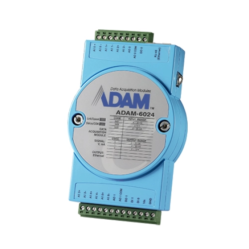 ADAM6024D, Adams, Advantech,  Módulo de entradas y salidas (I/O), Ethernet, Isolated Universal I/O Module, 24Vdc, 12 Channel, ADAM-6000 Series