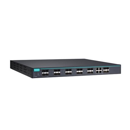 IKS-G6824A Series, Moxa, Los conmutadores industriales para montaje en rack ofrecen flexibilidad modular con enrutamiento de 24 a 64 puertos y capacidades de conmutación de hasta 10 GbE, características de seguridad basadas en el estándar I