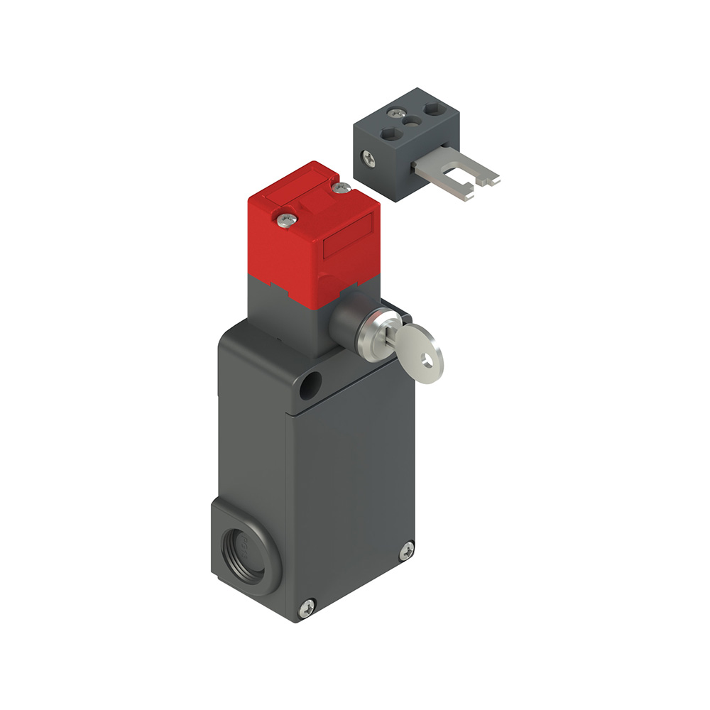 FS 3098D024, Pizzato Elettrica, NTERRUPTOR DE SEGURIDAD P/ ACTUADOR ANGULAR C/ DISPOSITIVO AUXILIAR DE DESBLOQUEO, 3NC/(1NC)+(2NC pestillo), ACCION LENTA ...